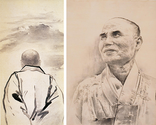 성철스님 진영,1994년, 김호석 그림, 성철사상연구원 제공