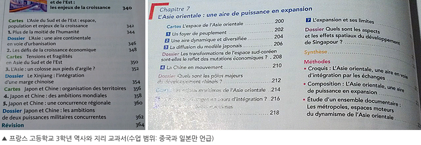 프랑스 고등학교 3학년 역사와 지리 교과서 이미지