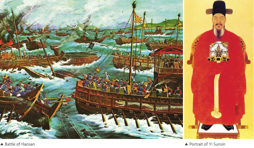 Photo-Battle of Hansan(left), Portrait of Yi Sunsin(right)