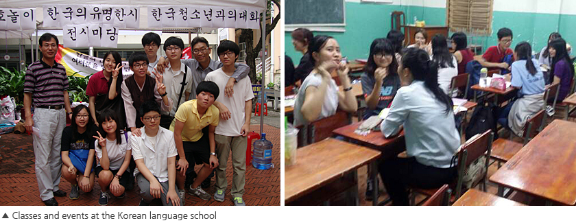 Classes and events at the Korean language school