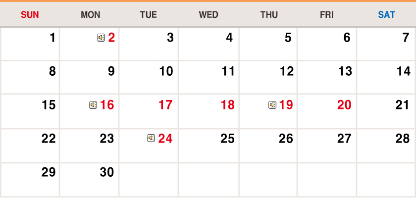 September 2019 Calendar image