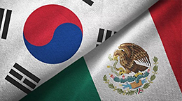 Flag of Korea and Mexico