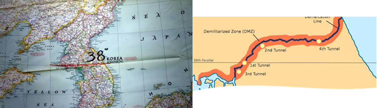 Map of Korea 38th Parallel